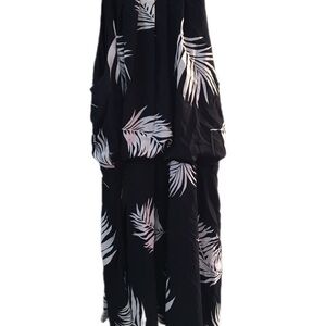 Black and White Leaf Print Dress